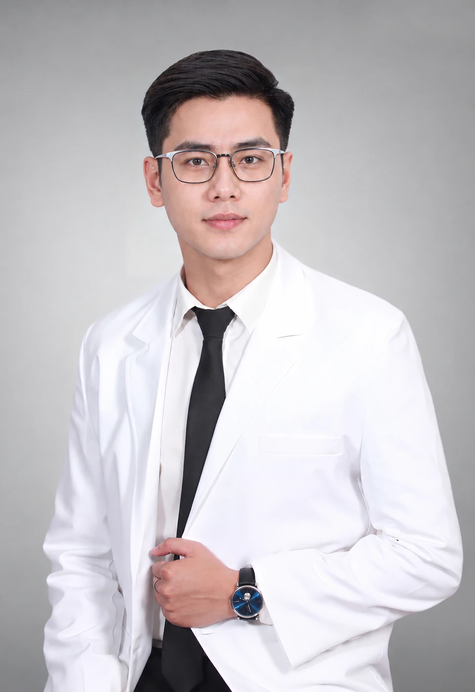 Mẫu chân dung — áo sáng và cà vạt